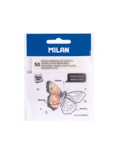 Bloc 50 notas adhesivas translúcidas removibles transparentes 76 x 76 mm