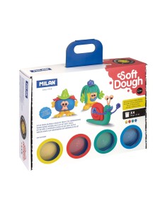 Maletín pasta blanda soft dough 4 botes 116 g con herramientas 'caras divertidas'