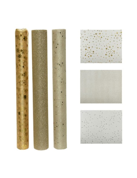 Camino de mesa de organza 3 modelos surtidos champagne