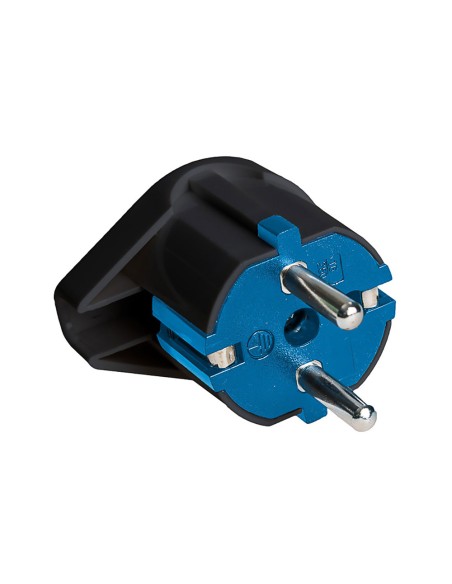 Clavija tipo f salida lateral 16a 250v t/tl 4,8mm negra. solera 6566n.