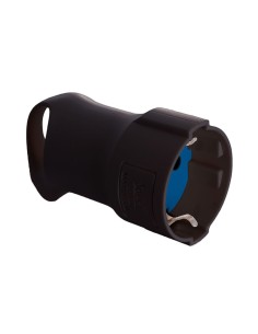 Base tipo f 4,8 mm 16 a 250 v t/tl con anilla para fácil extracción, negra