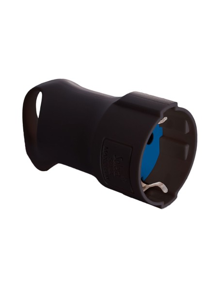 Base tipo f 4,8 mm 16 a 250 v t/tl con anilla para fácil extracción, negra