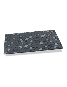 Felpudo efecto piedras color gris grafito 75 x 45 x 0,5 cm