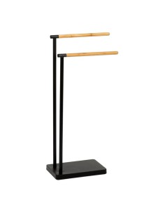 Toallero pie negro de metal 30 x 20 x 78 cm