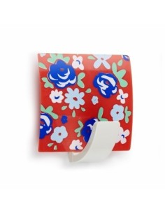 COLGADOR ADHESIVO DECORADO COCINA FLORAL ROJO
