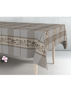 Rollo de hule mantel beige-marrón 1,40 x 25 m