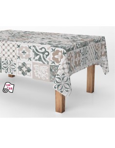 Rollo de hule antimanchas cerámica azul gris 1,40 x 25 m