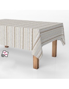 Rollo de hule antimanchas rayas beige 1,40 x 25 m