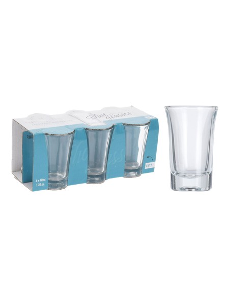 Vasos pequeños de cristal 40 ml, 6 uds
