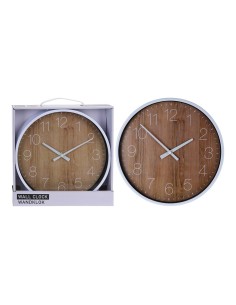 Reloj para pared efecto madera ø25cm.