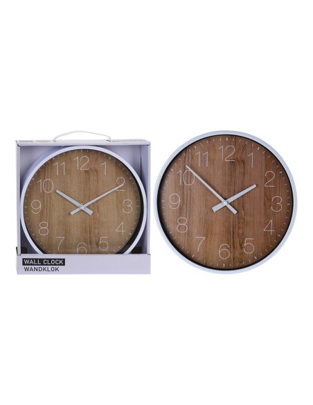 Reloj para pared efecto madera ø25cm.