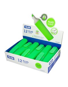Marcadores fluorescentes color verde, caja de 12 uds