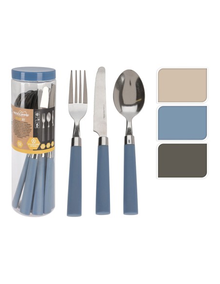Cubertería 12 piezas especial camping colores surtidos