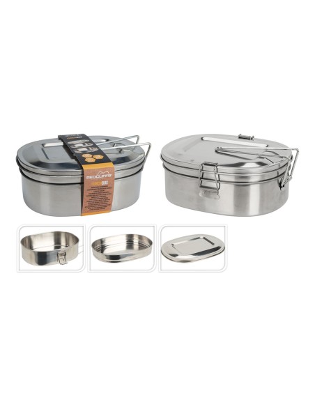 Fiambrera de acero inoxidable 1200 ml 180 x 140 x 75 mm