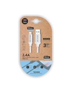 Cable nylon usb-a a lightning 1m blanco