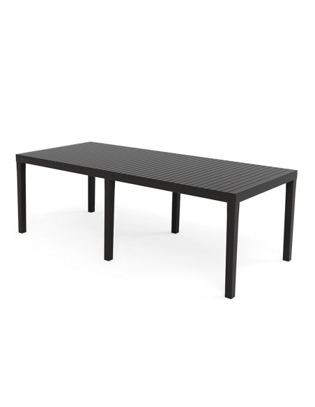 Mesa extensible color antracita para exterior 150 - 220 x 90 x 72 cm
