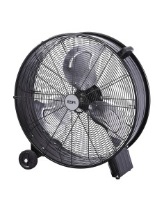 Ventilador industrial de suelo, con ruedas, negro 180 w 59,8 db ø65 cm