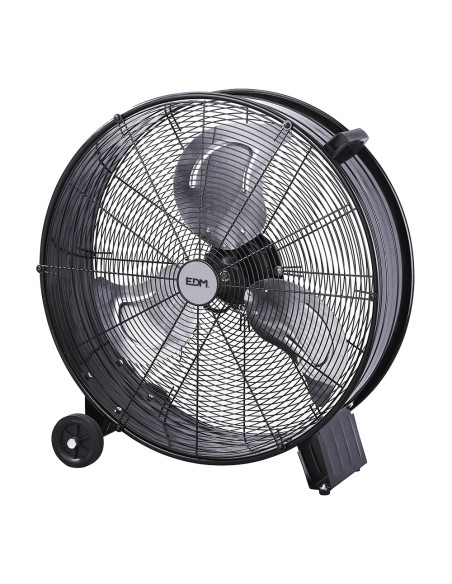 Ventilador industrial de suelo, con ruedas, negro 180 w 59,8 db ø65 cm