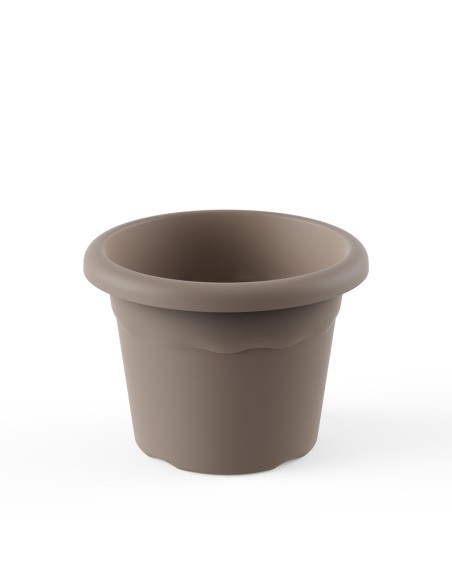 Maceta redonda medida de 22cm color taupe 7322 tau plastiken