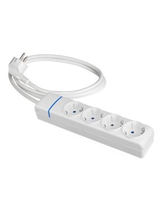 Base múltiple con 4 tomas 2p+t 1,5 m de cable h05vv-f 3g1,5 mm, 16 a 250 v 3680 w, blanca