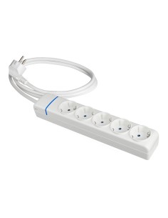 Base múltiple con 5 tomas 2p+t 1,5 m de cable h05vv-f 3g1,5 mm, 16 a 250 v 3680 w, blanca
