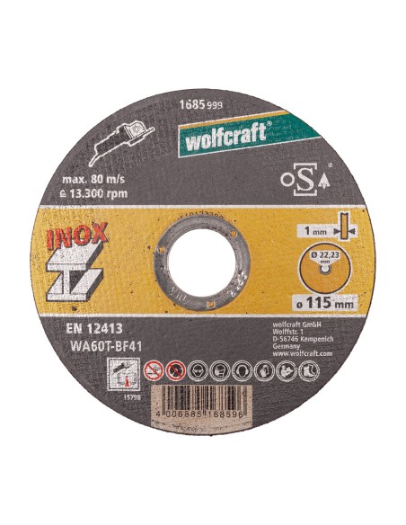 Disco corte inox ø115 x 1,0 x 22,2 mm, caja 10 uds