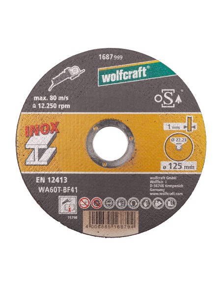 Disco corte inox ø125 x 1,0 x 22,2 mm, caja 10 uds