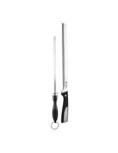 Cuchillo jamonero + chaira acero inox