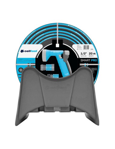 Kit manguera de jardín smart pro 20 m (1/2" 12.5 mm) + colgador mural