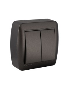 Doble conmutador 10ax 250v~. de superficie. serie mural