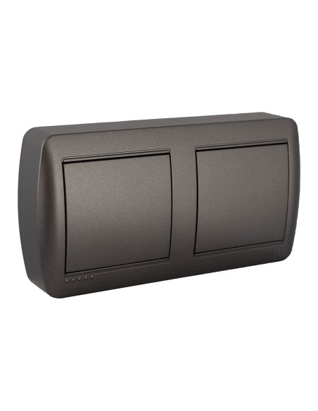 Registro doble de empalme y derivación. de superficie. serie mural