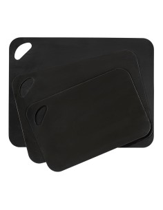 Tablas de corte 3 uds color negro 38 x 29 x 0,15 cm / 33,5 x 24 x 0,15 cm / 28 x 18 x 0,15 cm