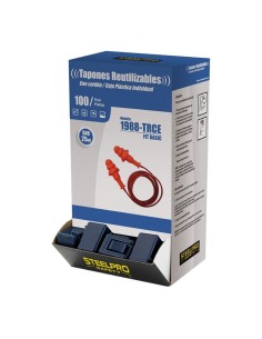 Expositor 100u tapon auditivo fit basic reutilizable con cordón snr 25 db con cajita de almacenamiento. 1988trcen/u