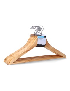 Perchas de madera 44,5 cm, 8 uds