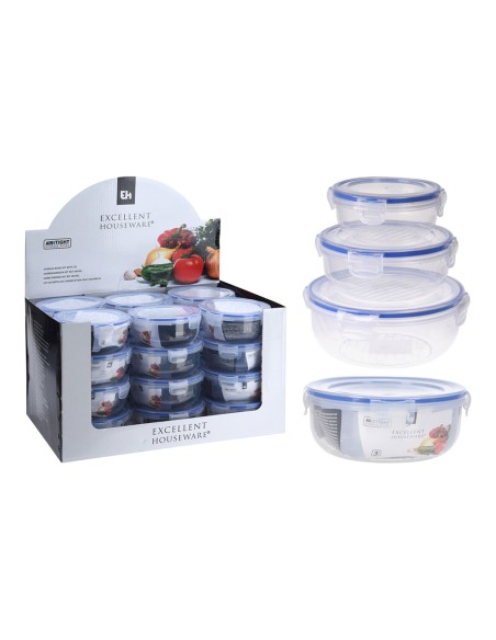 Set 3 fiambreras plástico hermética 1400 ml, 800 ml, 400 ml