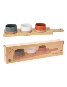 Set aperitivos con 3 boles 9,5 x 4,5 cm + tabla 48 x 12 x 1,5 cm
