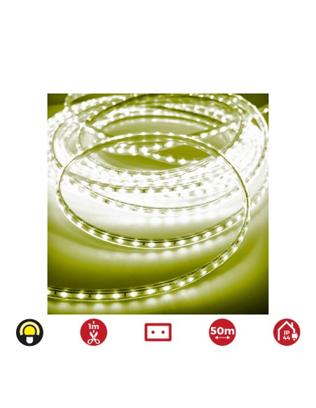 Tira de led 60 leds/m 4,2w/m 220-240v ip44 50 m amarillo