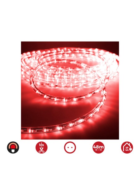 Tubo flexiled 2 vias fijo 48 m 30 leds/m ip44 rojo