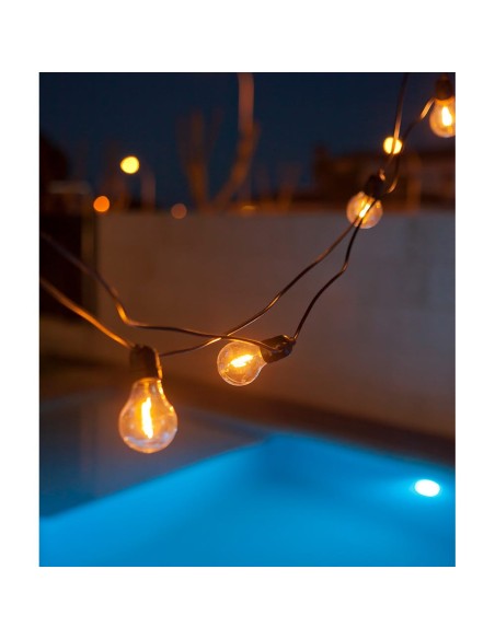 Guirnalda allegra cable negra 10 bombillas 8 m