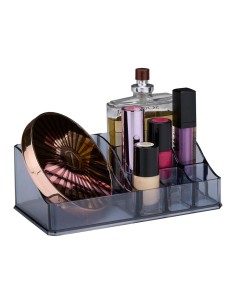 Organizador cosméticos con 8 compartimentos distribución rectangular, colores surtidos