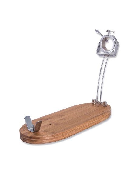 Jamonero plegable cabezal giratorio base madera 47 x 18,5 x 37 cm