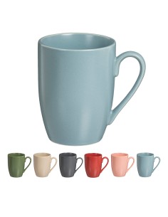 Tazas de café porcelana mate colores surtidos 350 ml, 6 uds