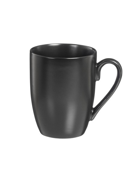 Tazas porcelana mate negro 350 ml, 6 uds