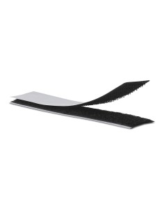 Tira adhesiva de cierre de gancho y bucle negro 2 x 10 cm