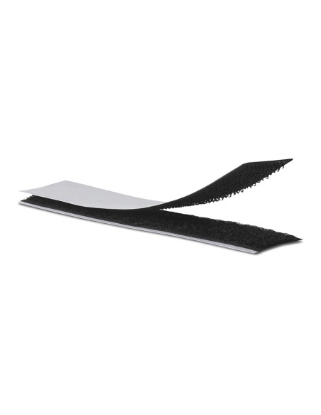 Tira adhesiva de cierre de gancho y bucle negro 2 x 10 cm