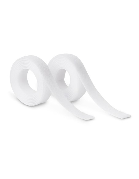 Rollo adhesivo térmico de cierre de gancho y bucle blanco 20 mm x 1,5 m
