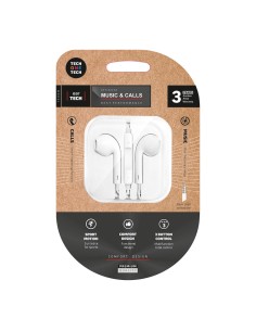 Auriculares eartech blancos, conector mini-jack. tech one tech