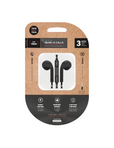 Auriculares eartech negros, conector mini-jack