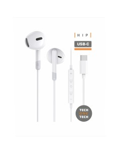 Auriculares hip blancos, con usb-c. tech one tech
