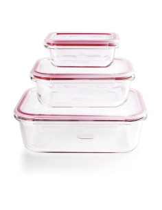 Set 3 fiambreras borosilicato 180 ml, 650 ml, 1500 l